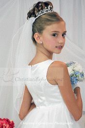 Crystal and Pearls First Communion Veils and Headpiece
