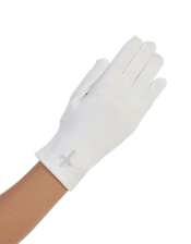 First Communion Gloves with Pearl Cross