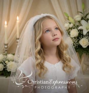 First Communion Pearl Headband Veil