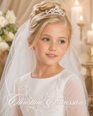 First Communion Petite Tiara with Dangles