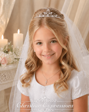 First Communion Rhinestone Swirl Tiara