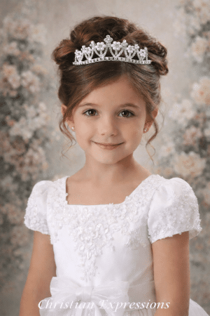 Pearl and Crystals First Communion Crown Tiara T701