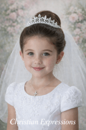 First Communion Crown with Crystals-T802