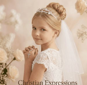 First Communion Tiara with Two Tier With Pearls