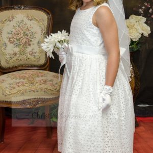 Girls Cotton Eyelet First Holy Communion Dresses