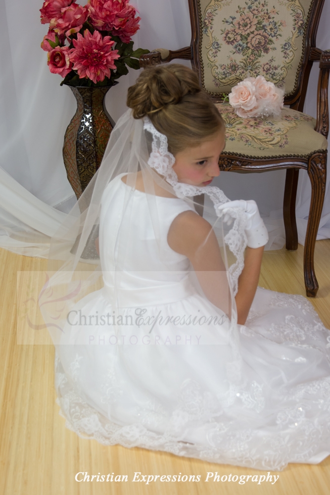 Lace First Holy Communion Mantilla Long Length