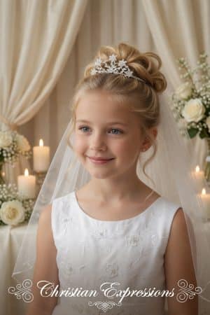 Silver and Crystal First Communion Tiara