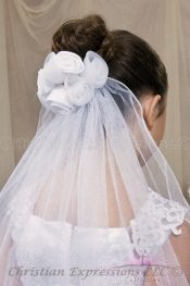 first communion rosebud veil