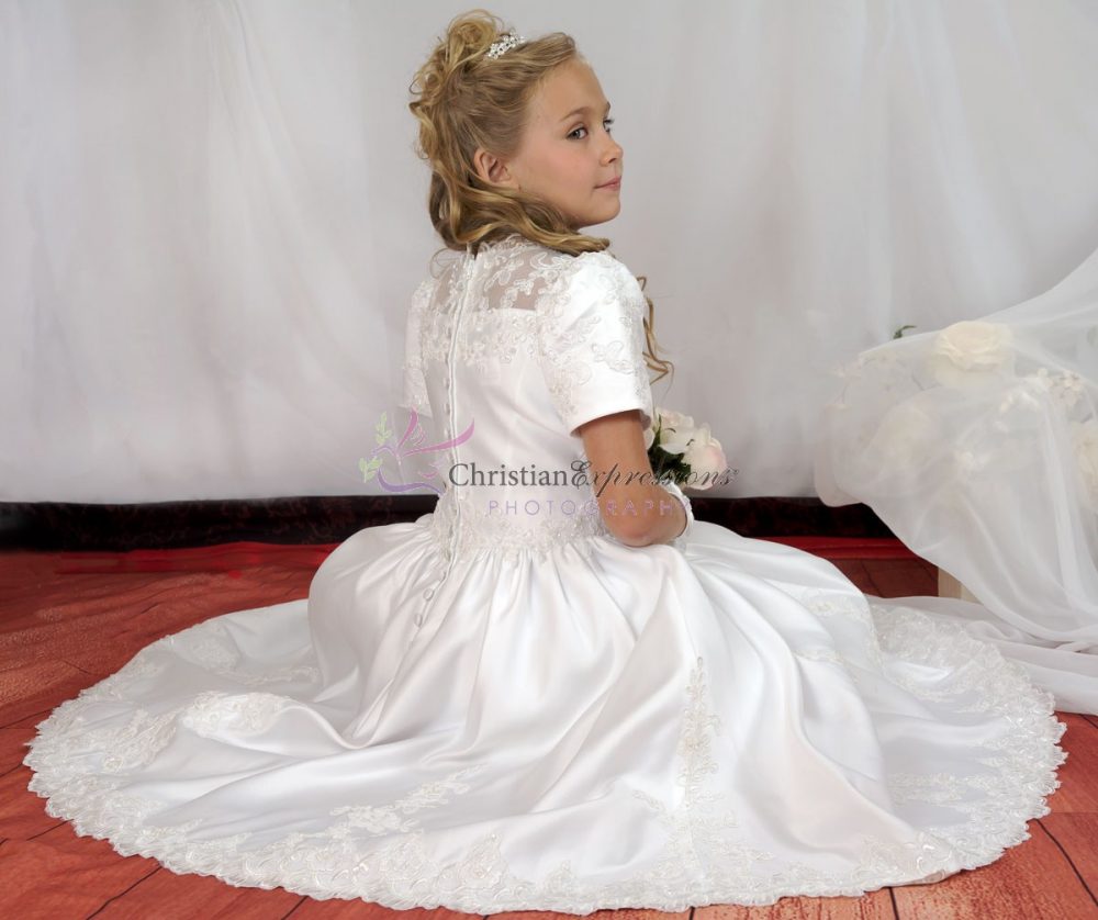 first communion dress with heavy beading
