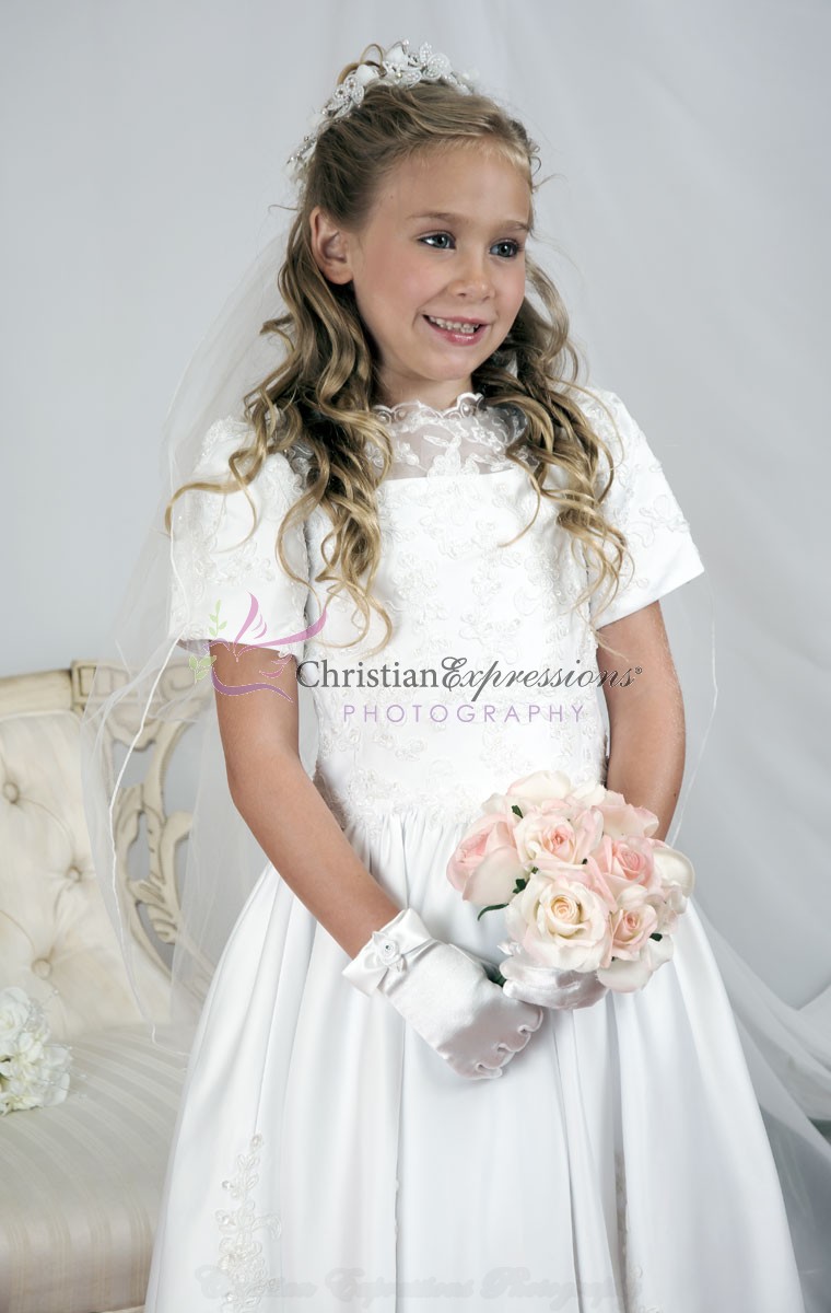 first communion dress with heavy beading