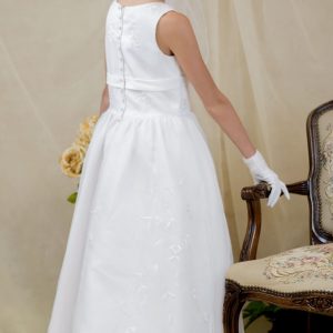 floral embroidered long length fcommunion dress