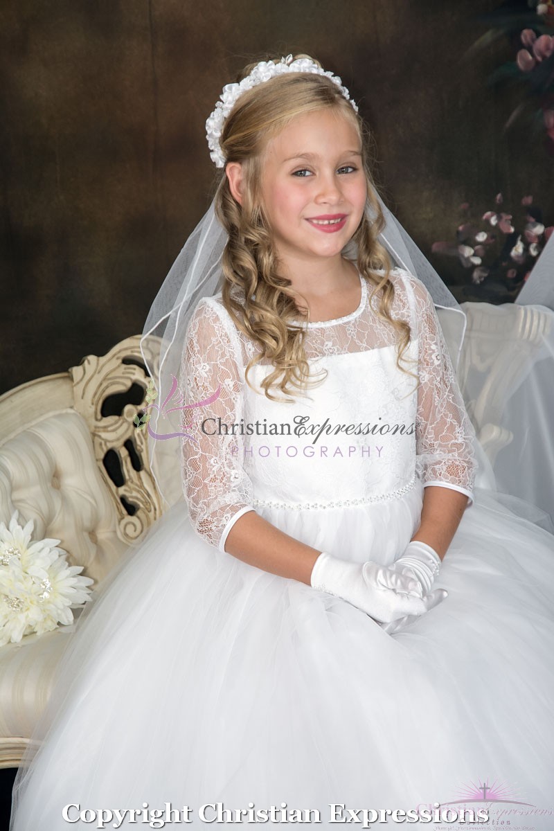 Lace First Communion Dresses with Sleeves | Classy Firsts Communion ...