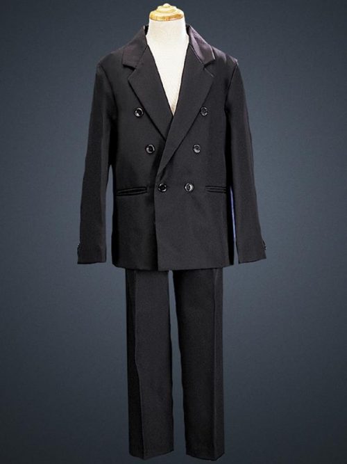 Boys Two Piece Black Double Breasted First Communion Suit