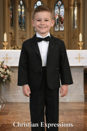 Boys Black First Communion Tuxedo Suit