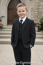 Boys First Communion Suit Black