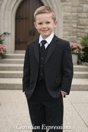 Boys First Communion Suit Black