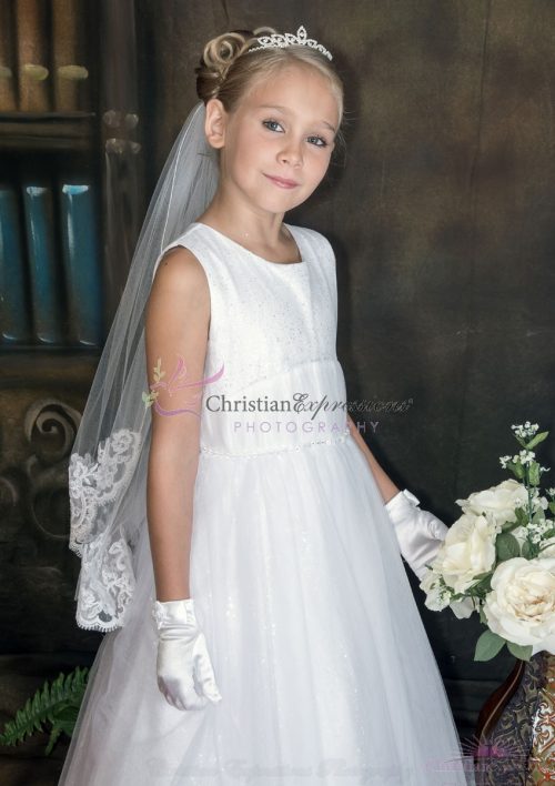 Lace First Communion Veil White