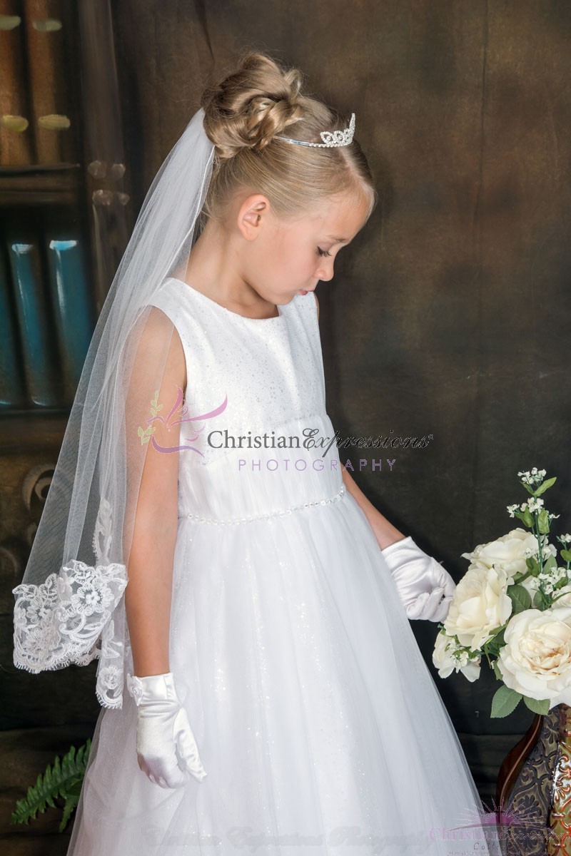 White Lace First Communion Veil