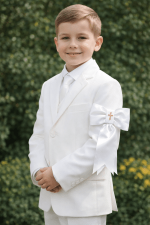 Boys First Communion Armband with Gold Cross