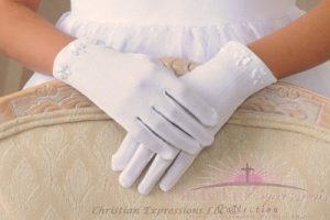 Irish Shamrock First Communion Gloves