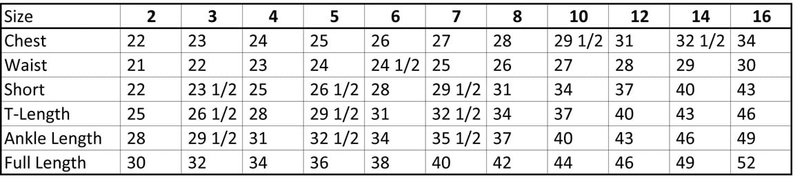 Tip Top Kids First Communion Dresses Size Chart