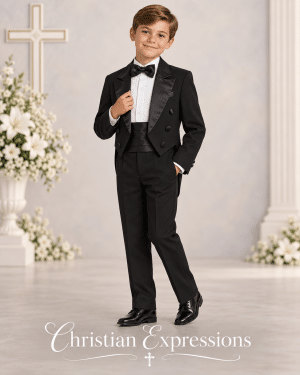 Boys Black First Communion Tuxedo