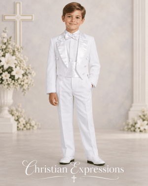 Boys White First Communion Tuxedo