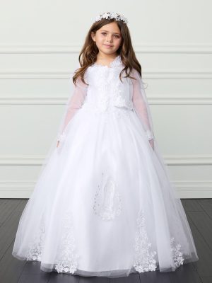 First Communion Dress with Maria Embroidery And Bolero Jacket
