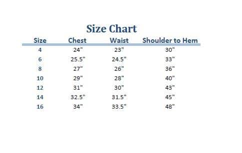 First Communion Size Chart Kids Dream