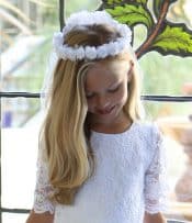First Communion Wreath Veil with Flowers