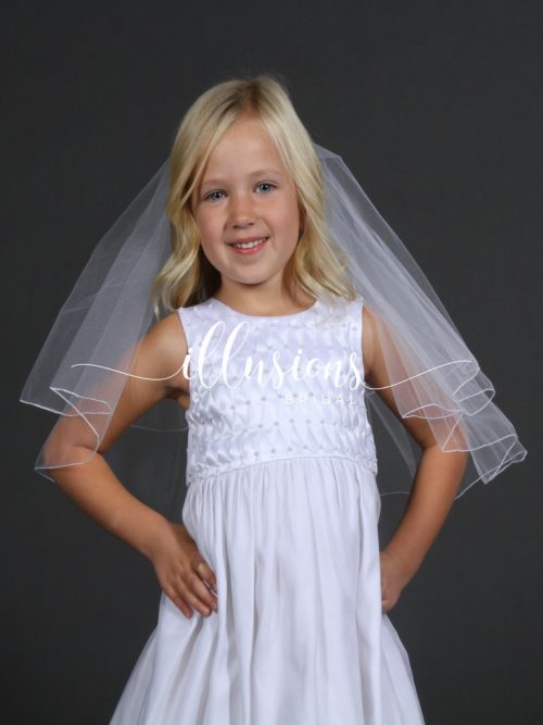 Circular First Communion Veil with Corded Edge