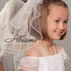 First Communion Veil with Pearl Trim