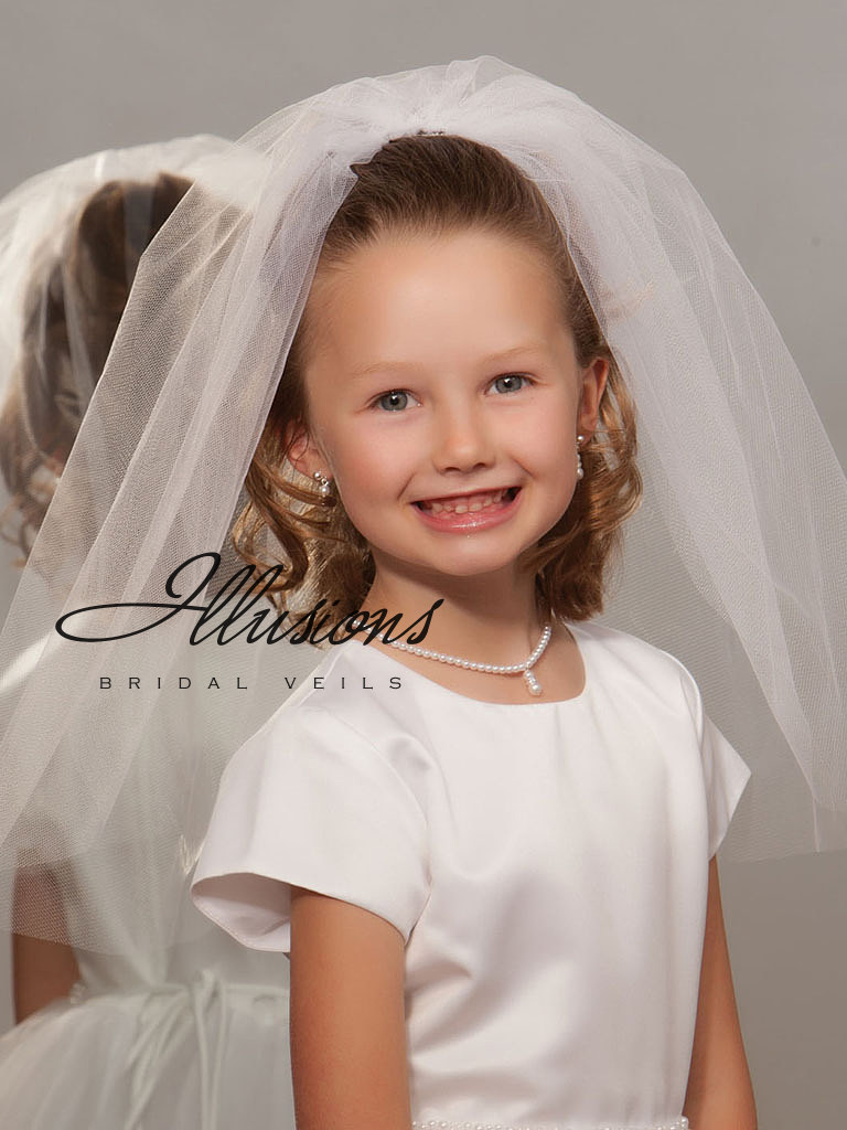 First Communion Veil with Cut Edge