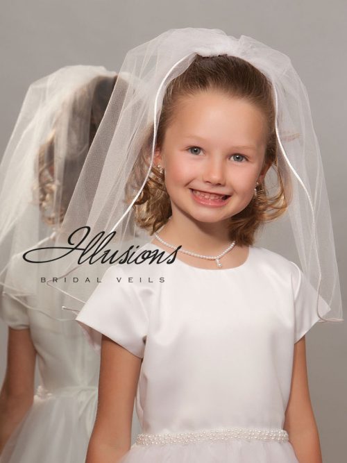 First Communion Veil with Rattail Edge