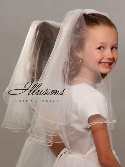First Communion Veil with Pearl Edge