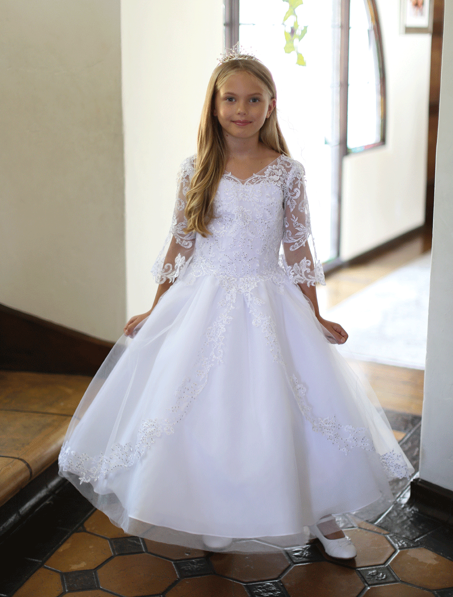 holy communion dress with sleeves
