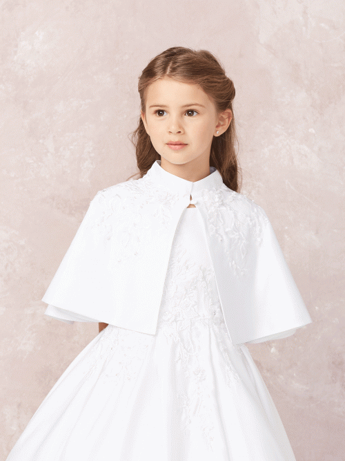 Satin First Communion Cape with Applique