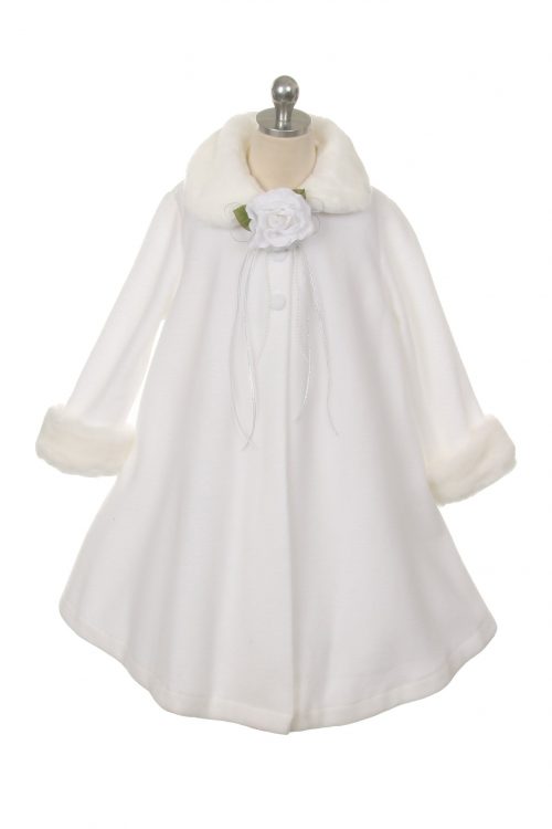 White Fleece First Communion Coat