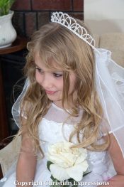 First Communion Pearl Crown Veil