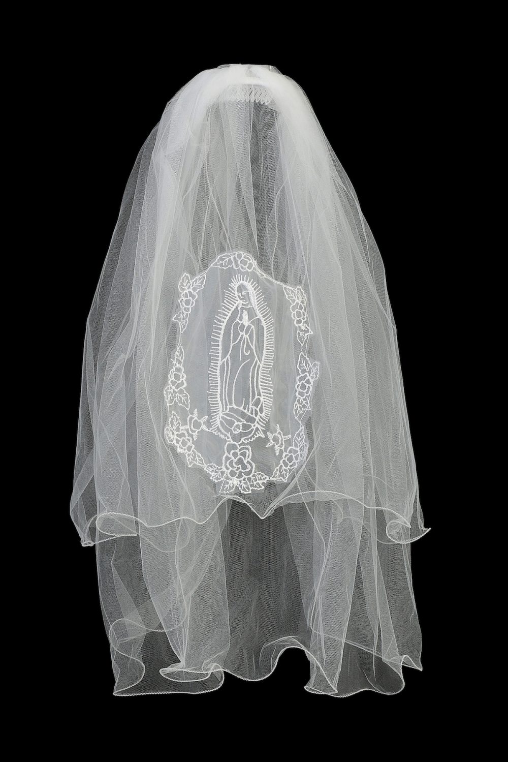 Catholic First Communion Veil With Embroidered Virgin Mary Catholic 
