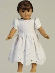 Cotton eyelet First Communion Doll Dresses