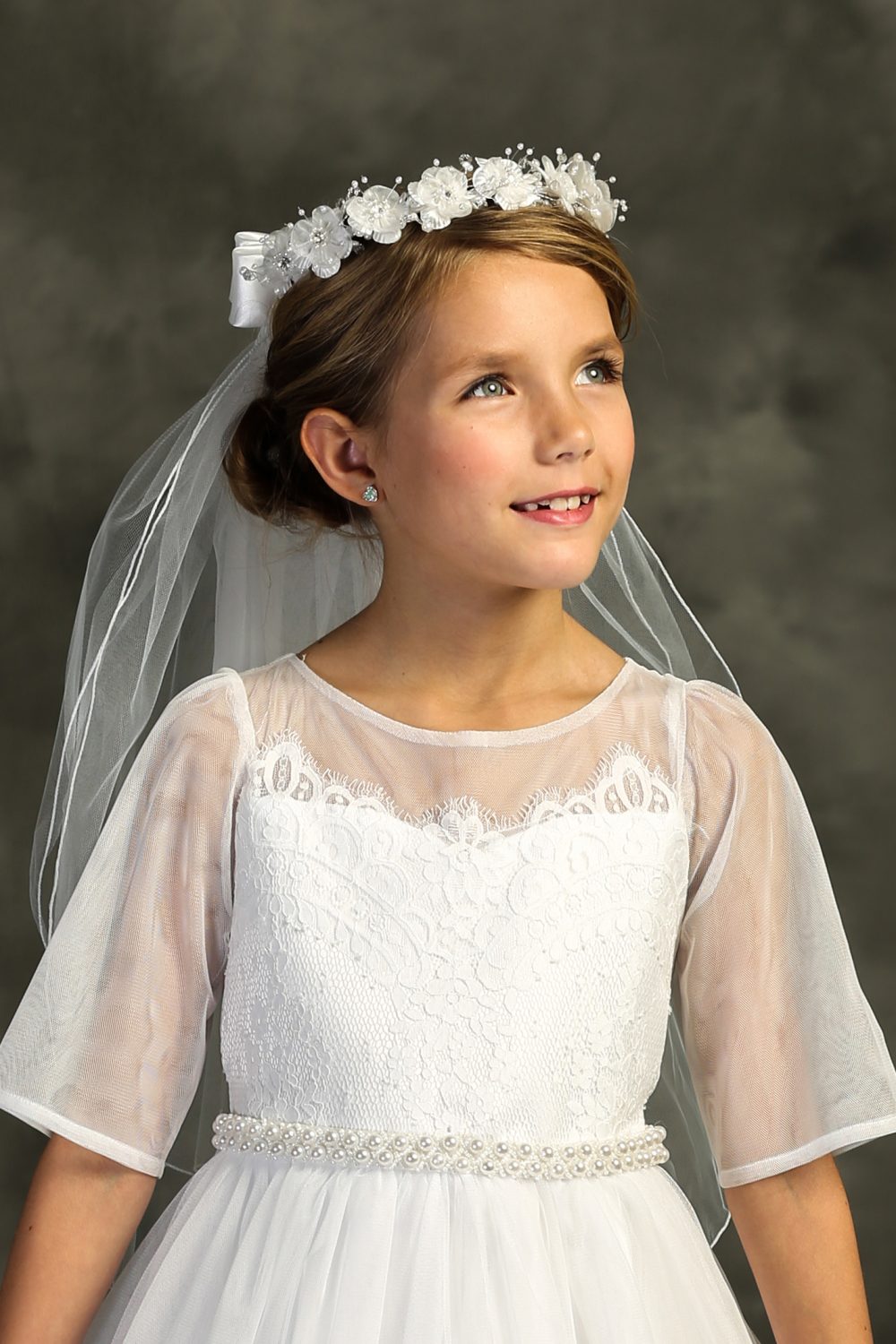 First Holy Communion Veil Flower Crown