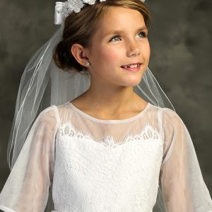 First Holy Communion Veil Flower Crown