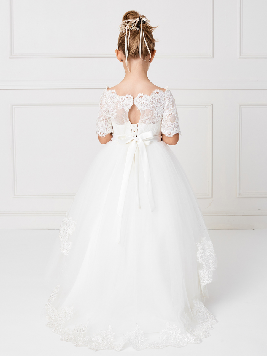 Off Shoulder Holy Communion Dress with Train Buy White First Communion Dresses with Train