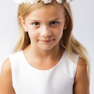 Girls First Communion Pale Blush Floral Crown Headpiece