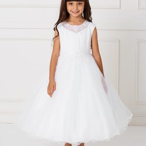 Gorgeous First Holy Communion Dress with Lace Satin and Tulle