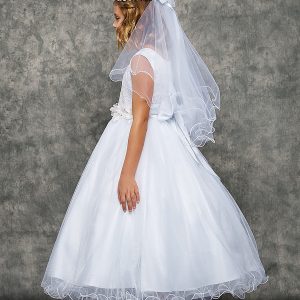 Lace First Communion Dress with Tulle Glitter Skirt