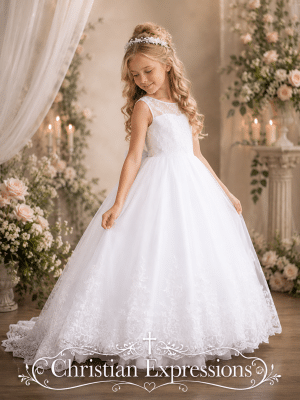 Lace Holy Communion Dress with Train