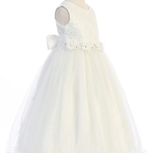 Lace Tulle First Communion Dress with Glitter Skirt
