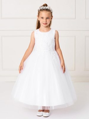 New Style Ankle Length Lace Mesh First Communion Dress